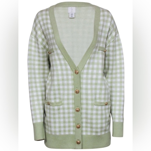 Joie Green Checkered Women's Sweater